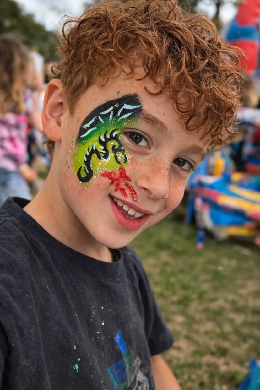 Face painting at a kids party in Dublin